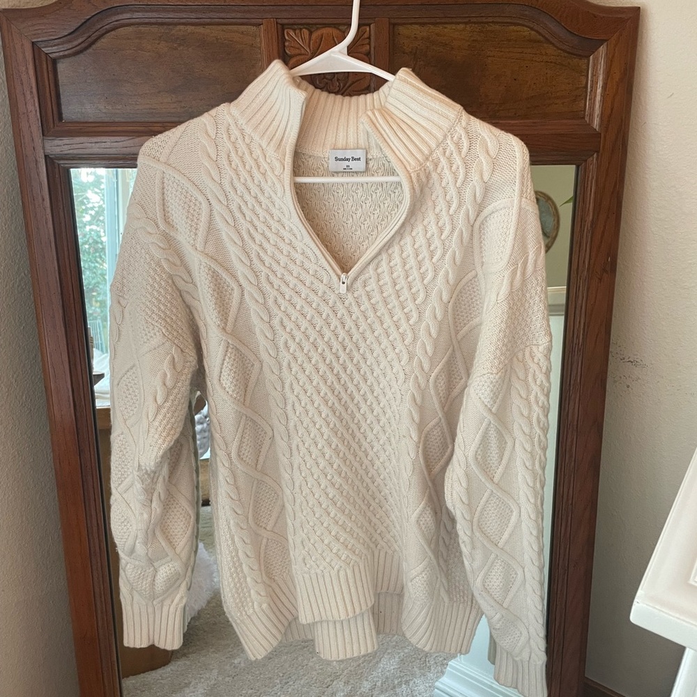 Aritzia Sunday Best Peggy Turtleneck Zip Sweater